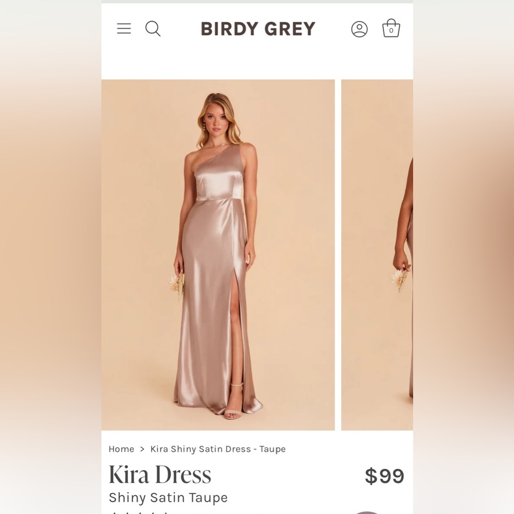 Kira Dress - Shiny Satin Taupe